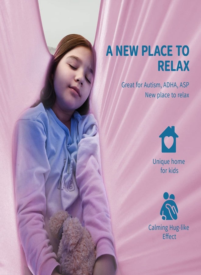 OUTREE Sensory Swing for Kids with 360° Swivel Hanger, Indoor Therapy Swing Great for Autism, ADHD, Sensory Processing Disorder, and Autistic Children (Pink) - Image 4